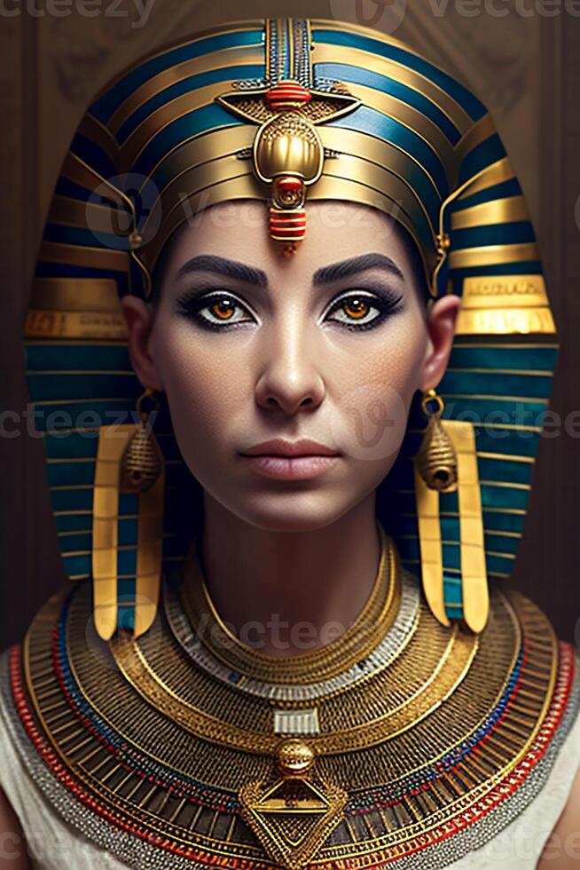 cléopâtre, portrait de une femme reine de ancien Egypte. génératif ai photo