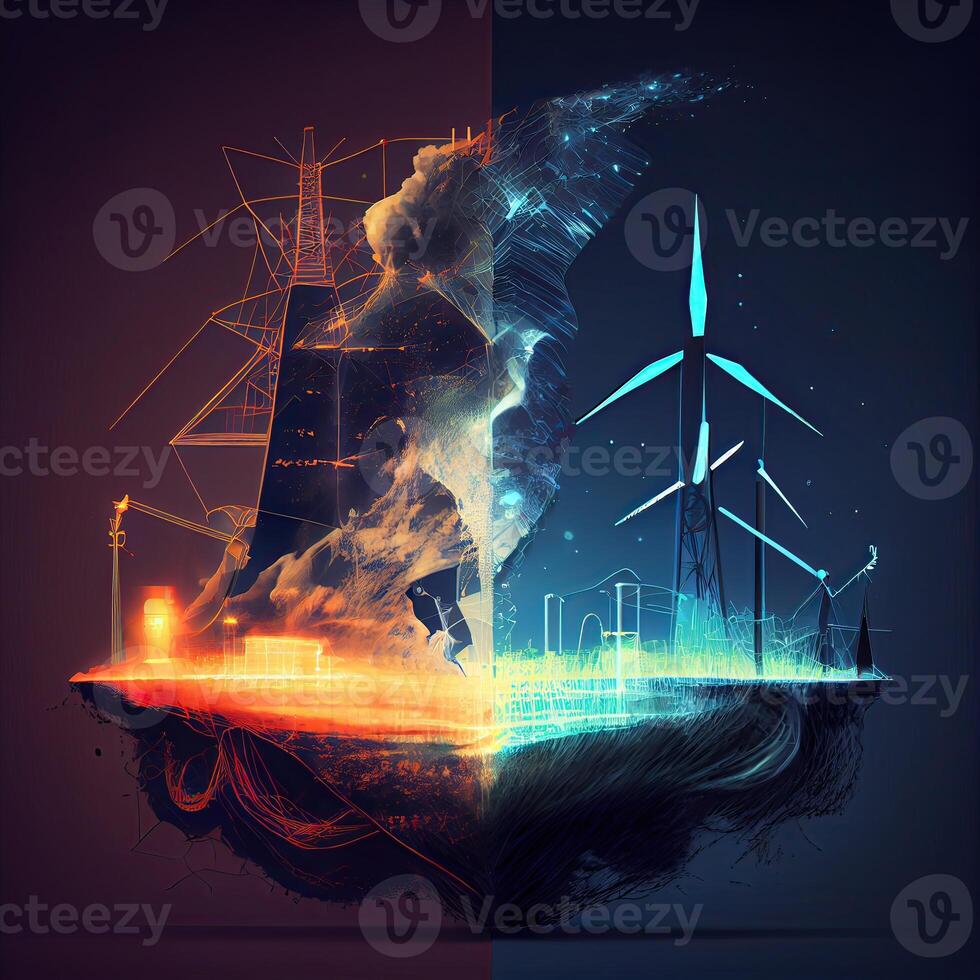 illustration pétrole et gaz plante avec livraison chargement Dock à traitement crépusculaire pétrole produit bâtiment de chimique pétrole usine, lourd industriel secteur. génératif ai photo