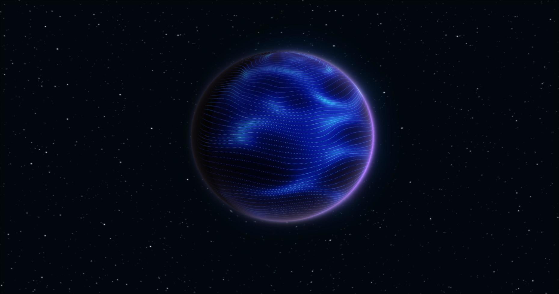 abstrait réaliste espace filage planète rond sphère avec une bleu l'eau surface dans espace contre le Contexte de étoiles photo