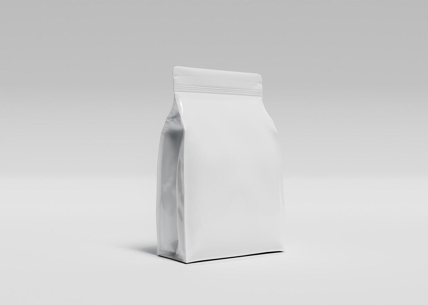 Maquette de gros sac de suppléments ou d'aliments pour animaux avec fond blanc, rendu 3d photo