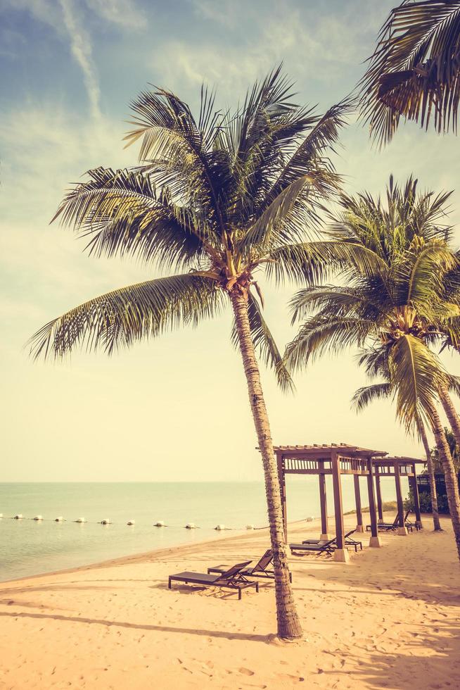 belle plage et mer avec palmiers photo