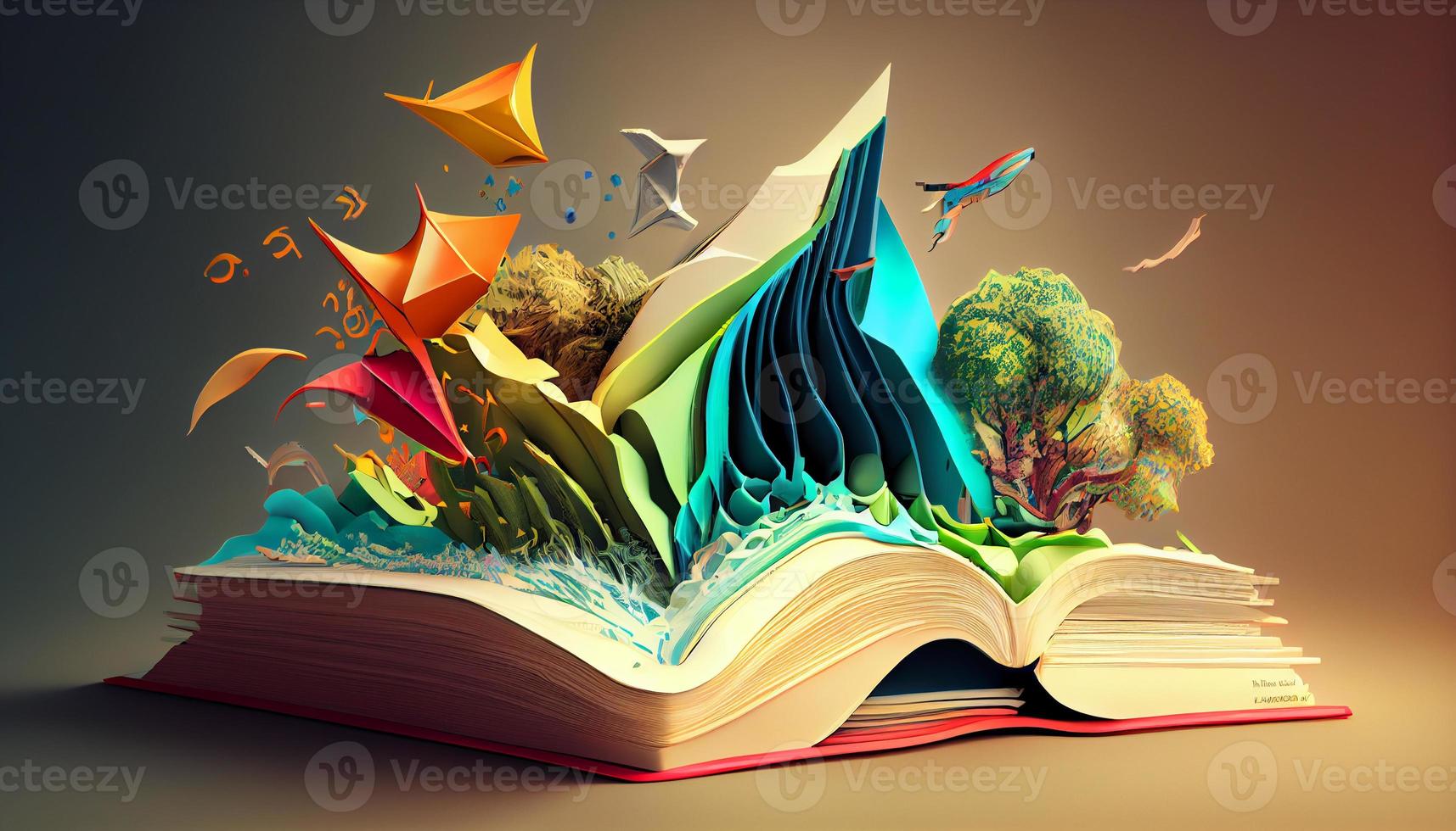 livres imagination, 3d illustration. produire ai. photo