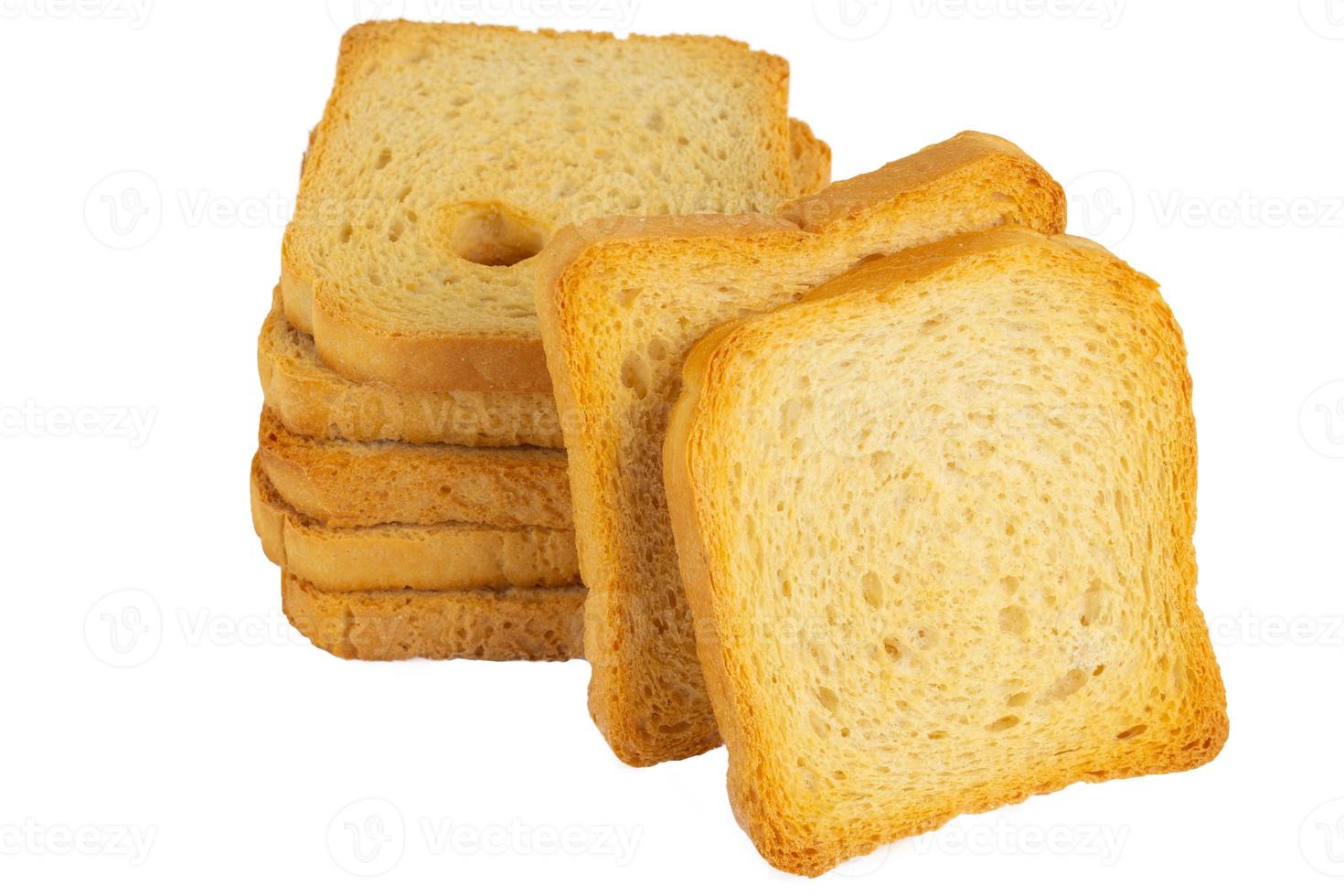 tranche de pain sur fond blanc photo