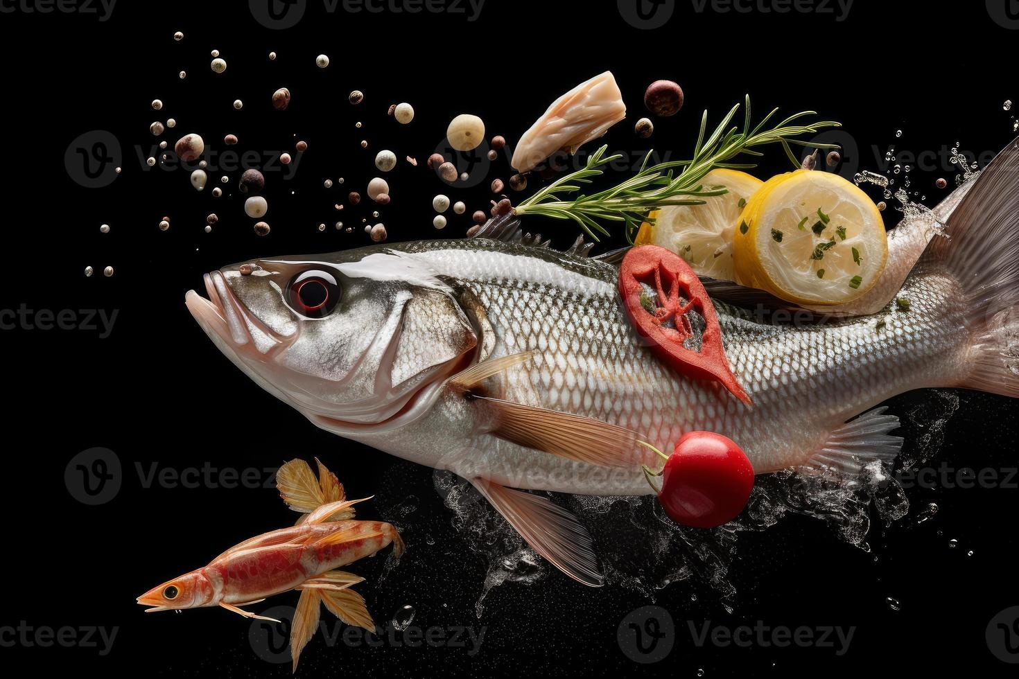 poisson Frais aliments. produire ai photo