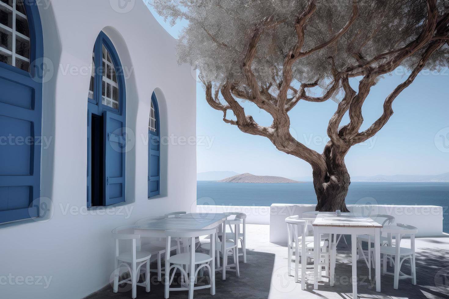 grec taverne restaurant. produire ai photo