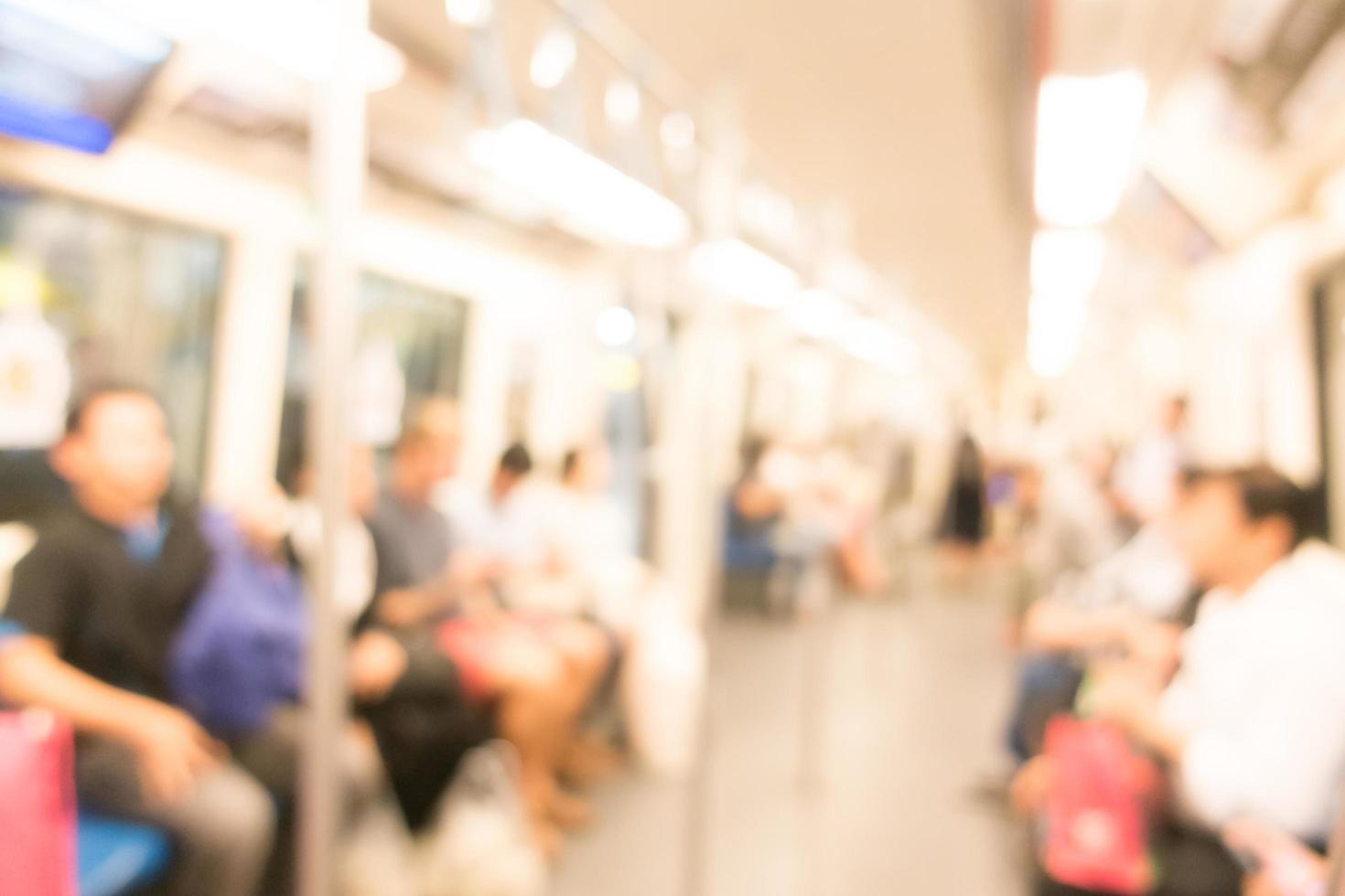 Intérieur de voiture de métro flou abstrait pour le fond photo