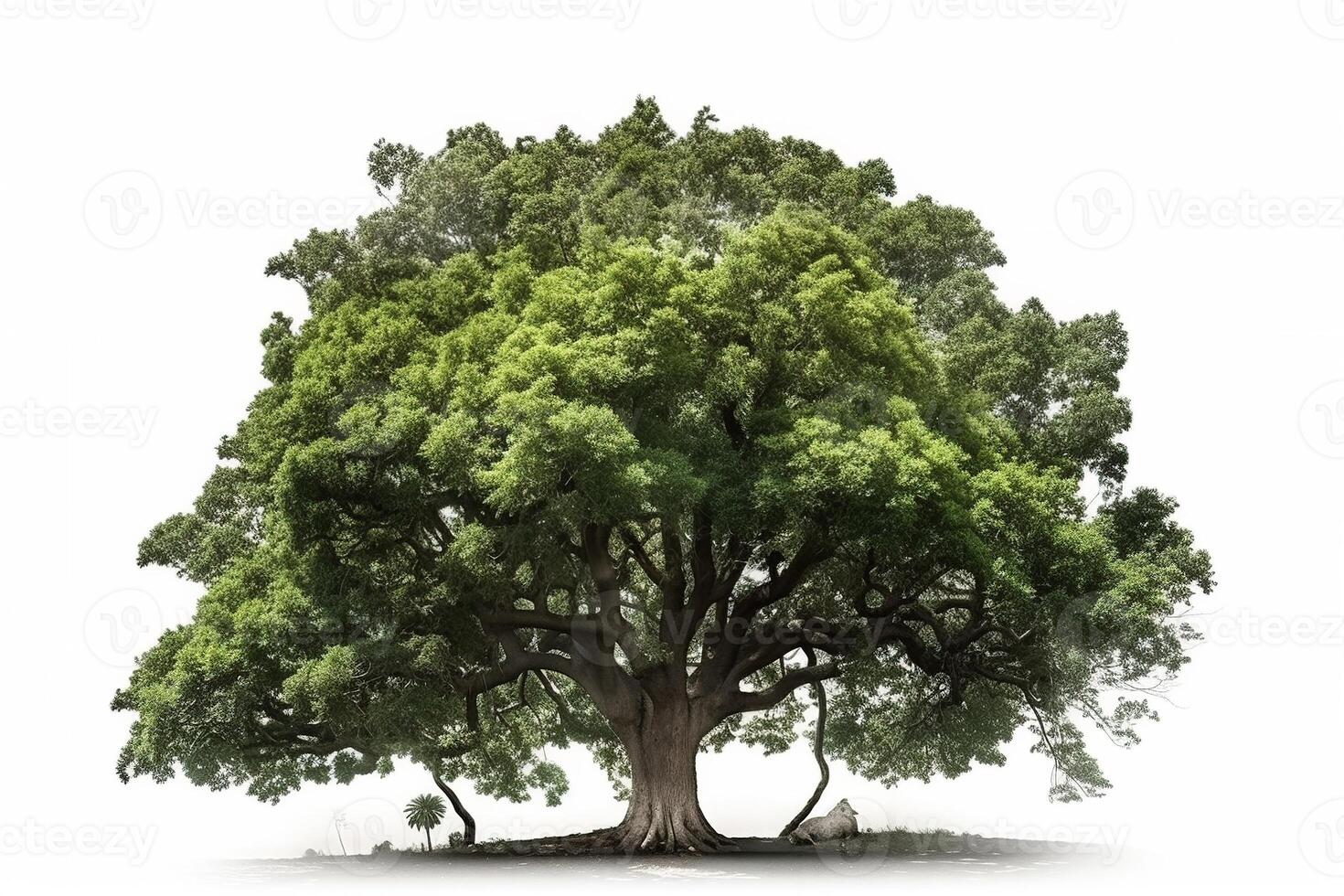 arbre isolé sur blanc Contexte. ai généré photo