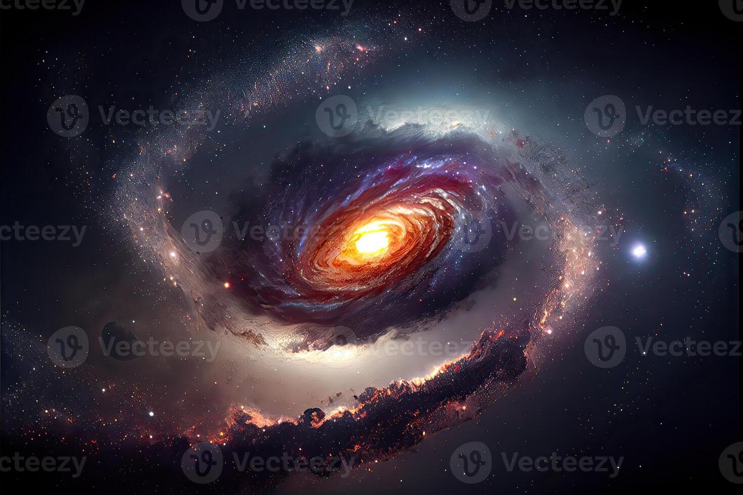 génératif ai illustration de laiteux façon galaxie entrer en collision avec andromède galaxie, universel et extérieur espace photo