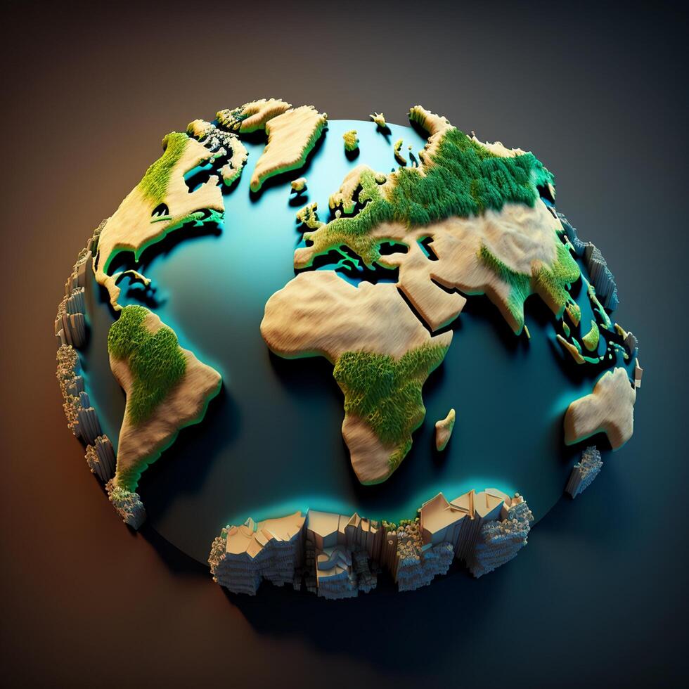Terre globe planète enregistrer Terre aller vert ai génératif photo