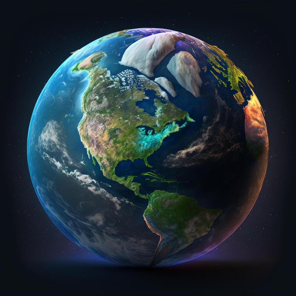enregistrer Terre thème globe planète ai génératif photo