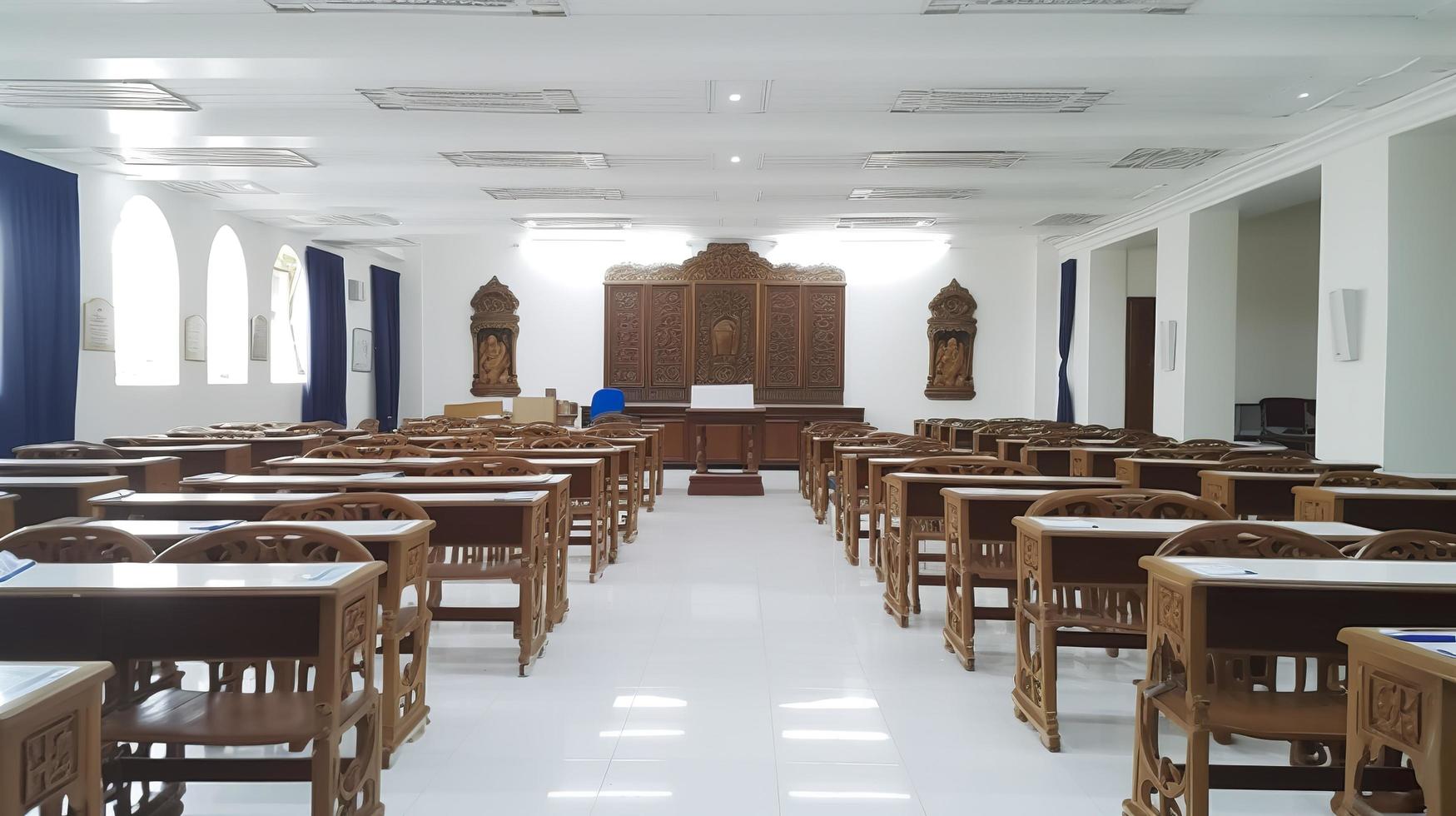 photo de conférence chaises et les tables, générer ai