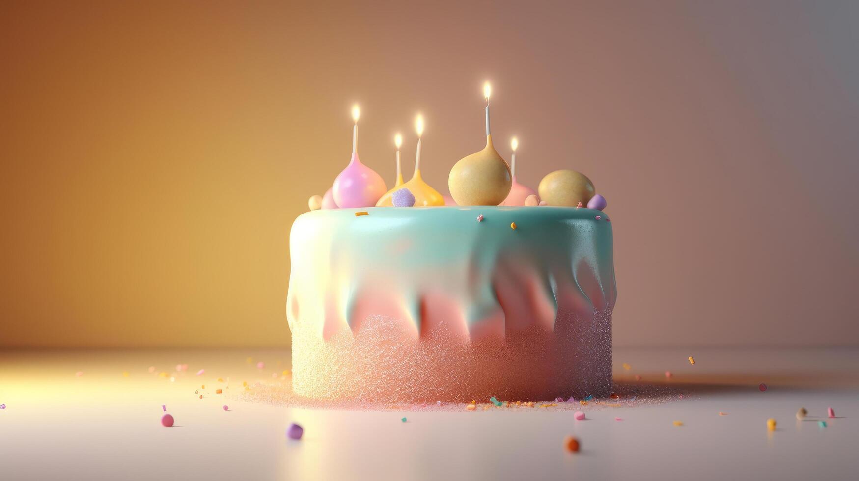 anniversaire Contexte avec gâteau. illustration ai génératif photo