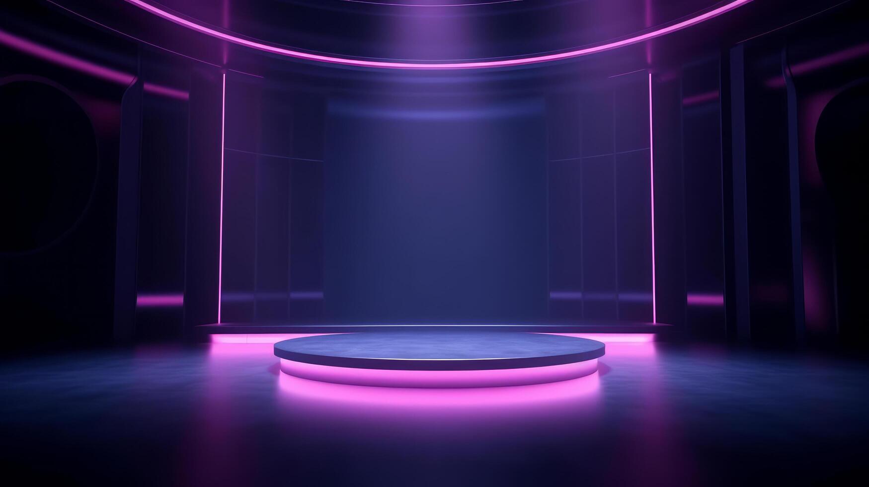 étape spectacles vide foncé bleu violet rose Contexte illustration ai génératif photo