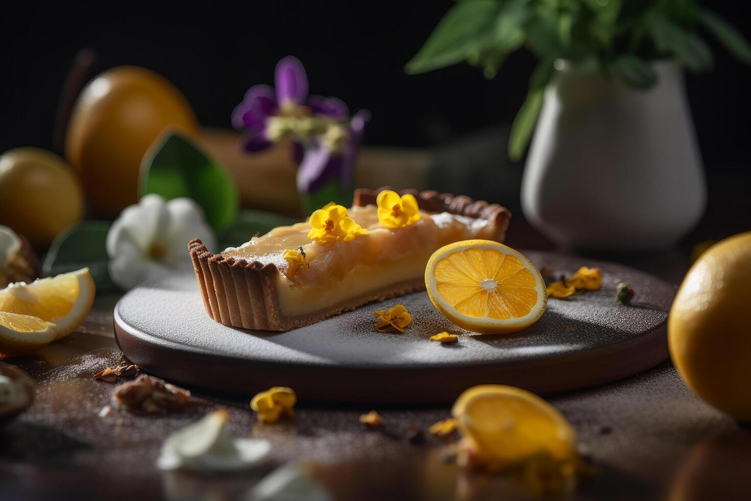 citron Tarte. illustration ai génératif photo