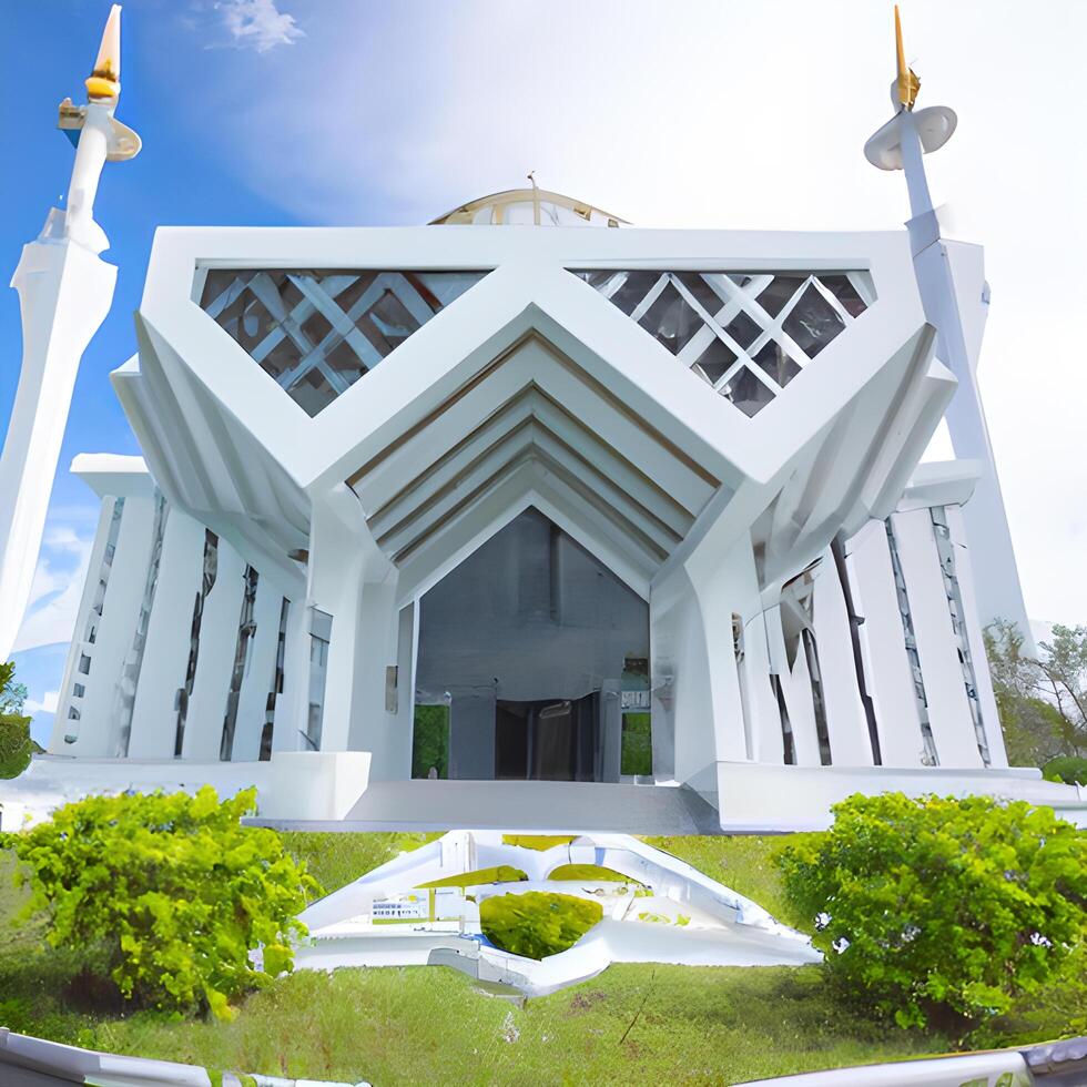 génial vues mosquée islamique généré ai photo