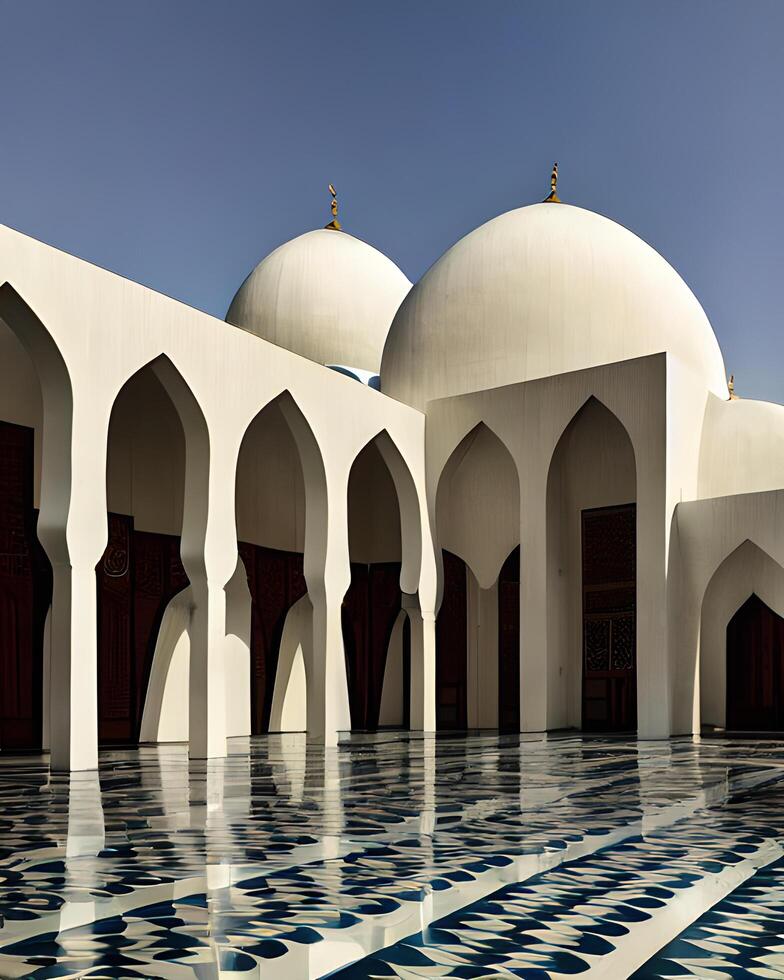 génial vues mosquée islamique généré ai photo