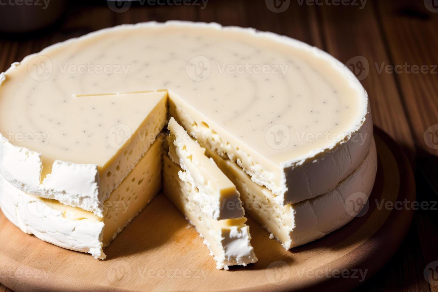 fromage collection, variété de les fromages avec tomates sur en bois Contexte. génératif ai photo