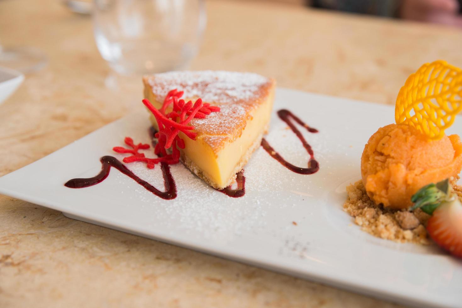 fromage gâteau et Orange la glace crème à partager photo