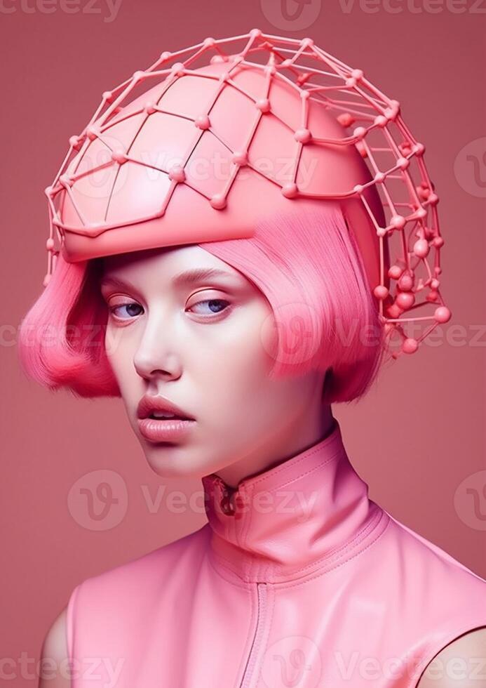 ai généré femme dans futuriste style photo