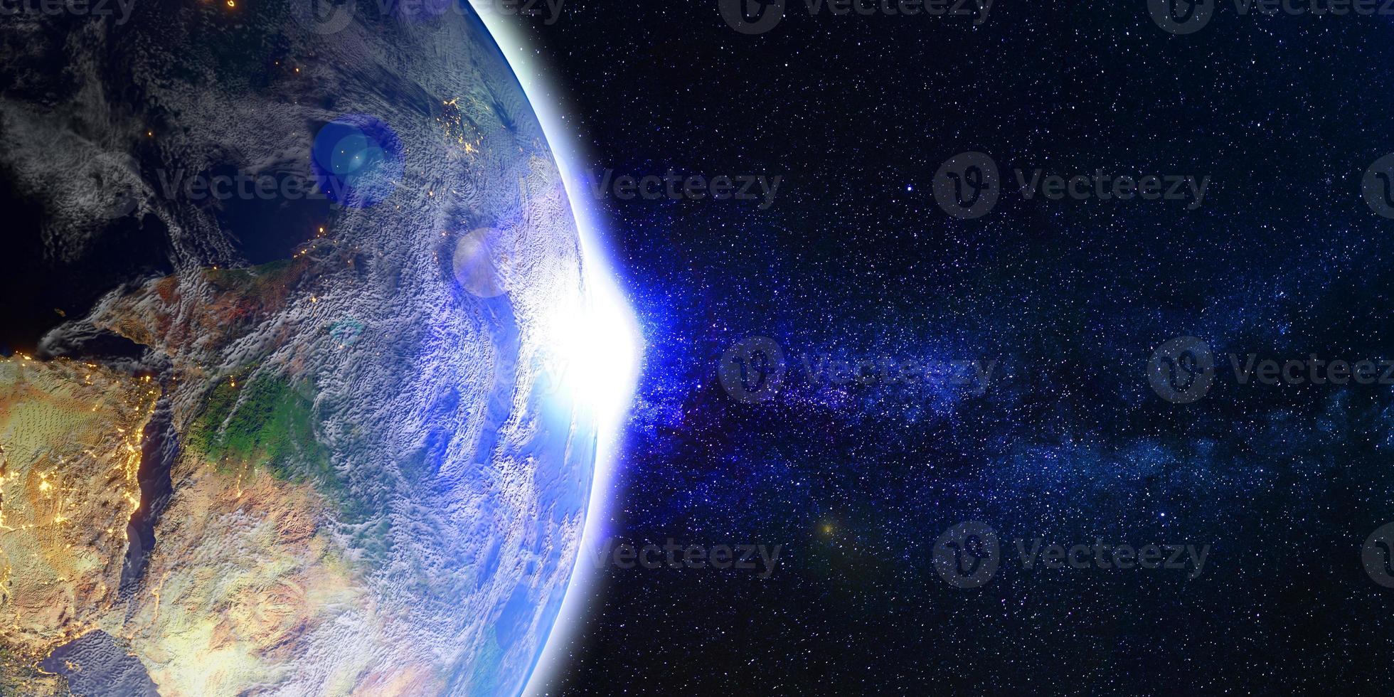 globe Terre horizon étoile cosmos lueur espace 3d illustration photo