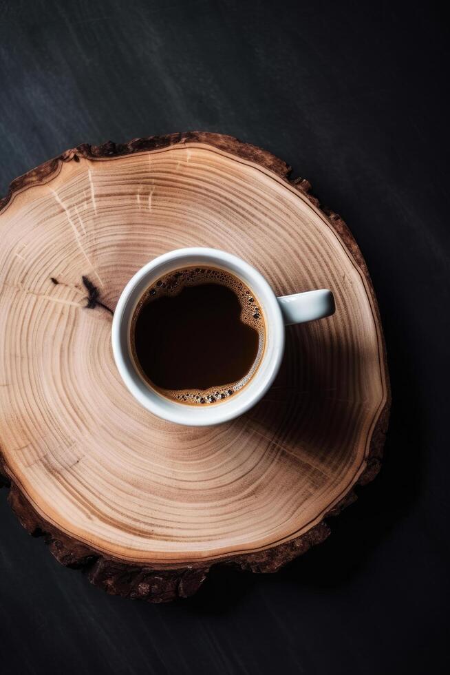 tasse de café. rustique Contexte. illustration ai génératif photo