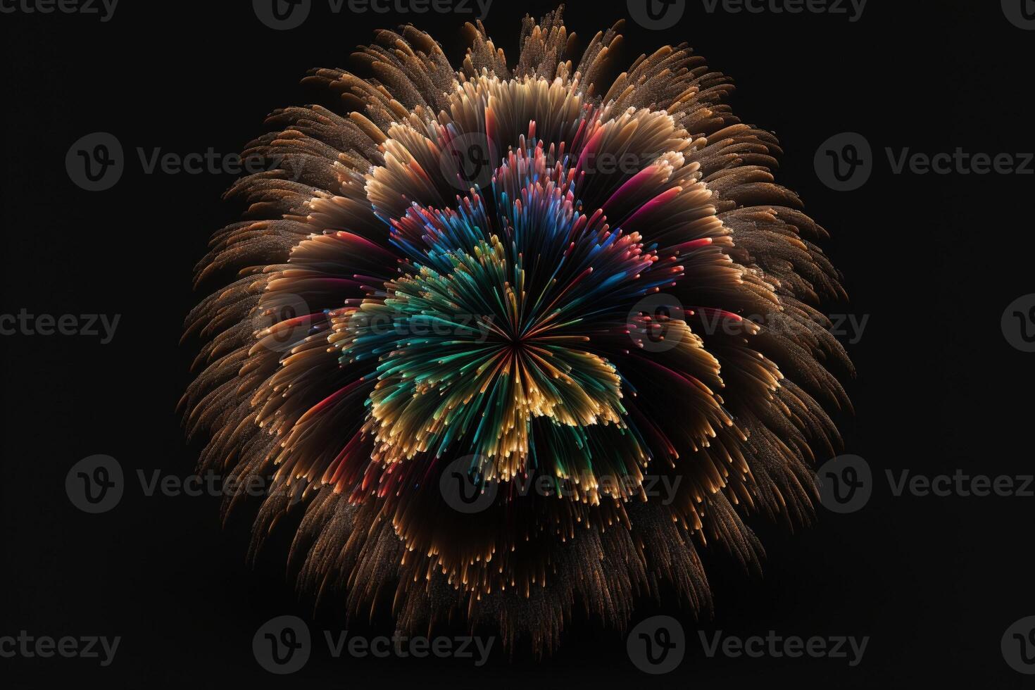 feux d'artifice sur une noir Contexte feux d'artifice recouvrir. génératif ai photo