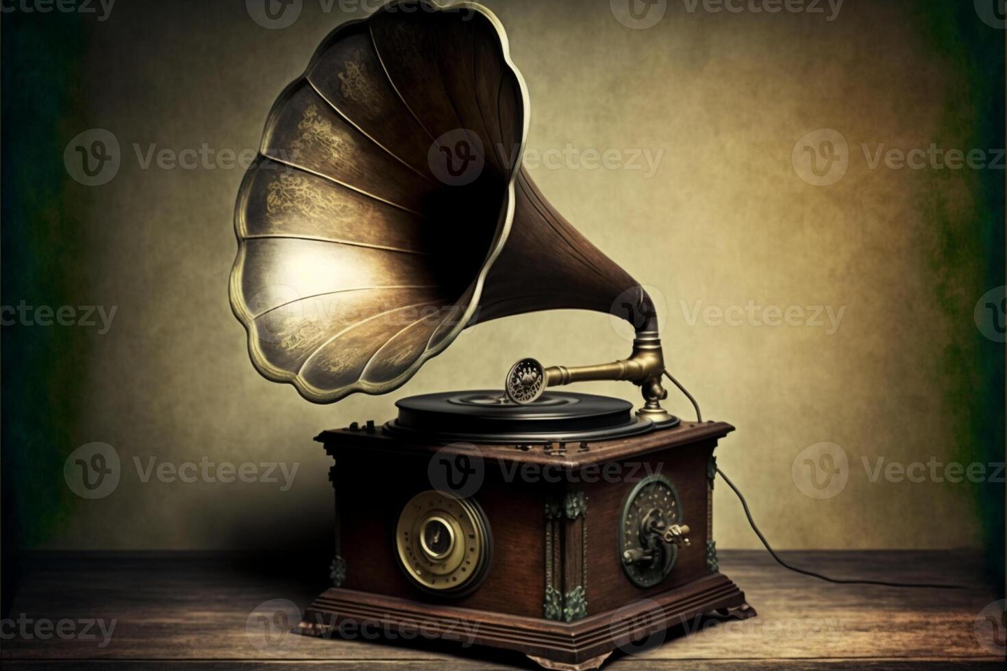 rétro vieux gramophone radio ancien style tonique photo. génératif ai photo