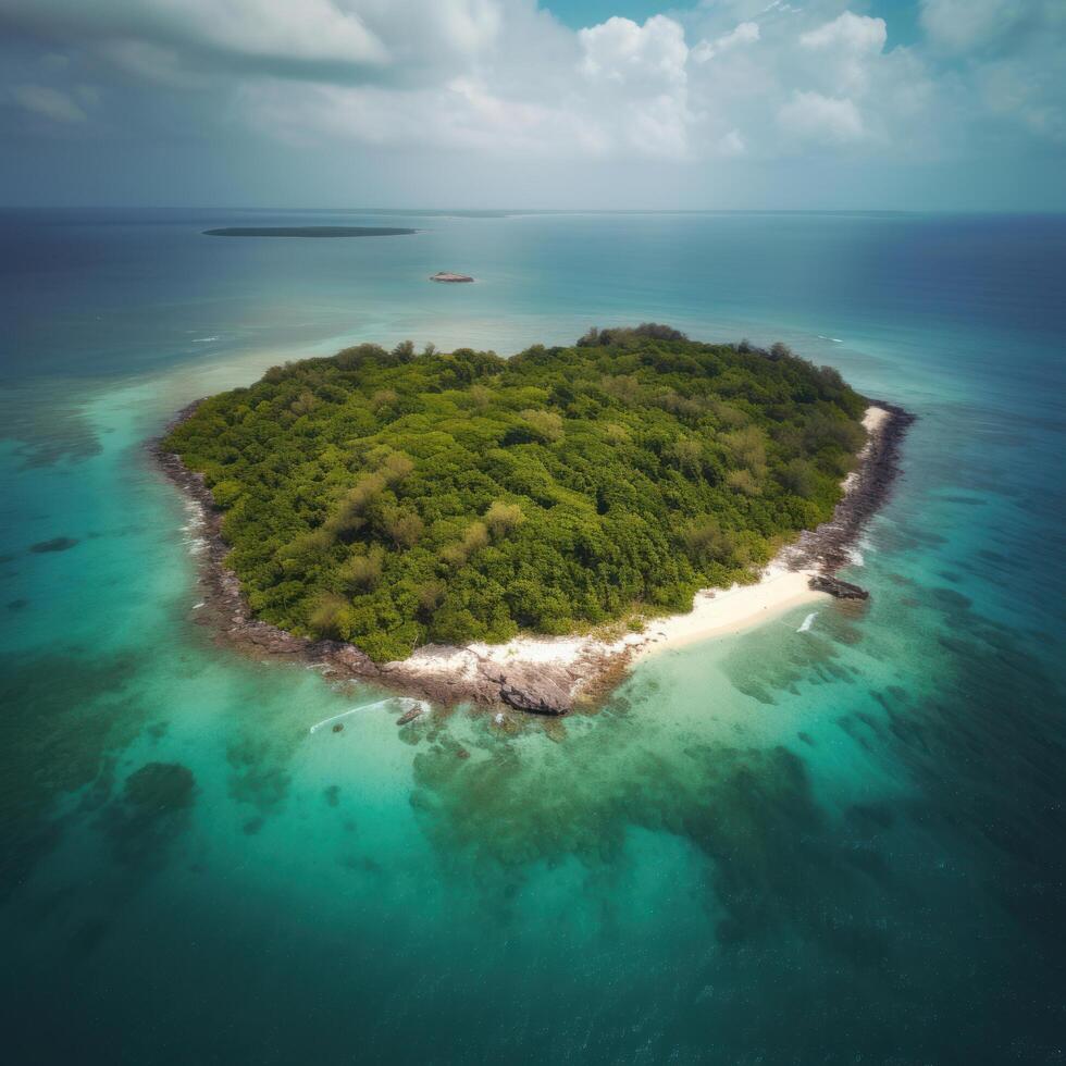 tropical île. illustration ai génératif photo