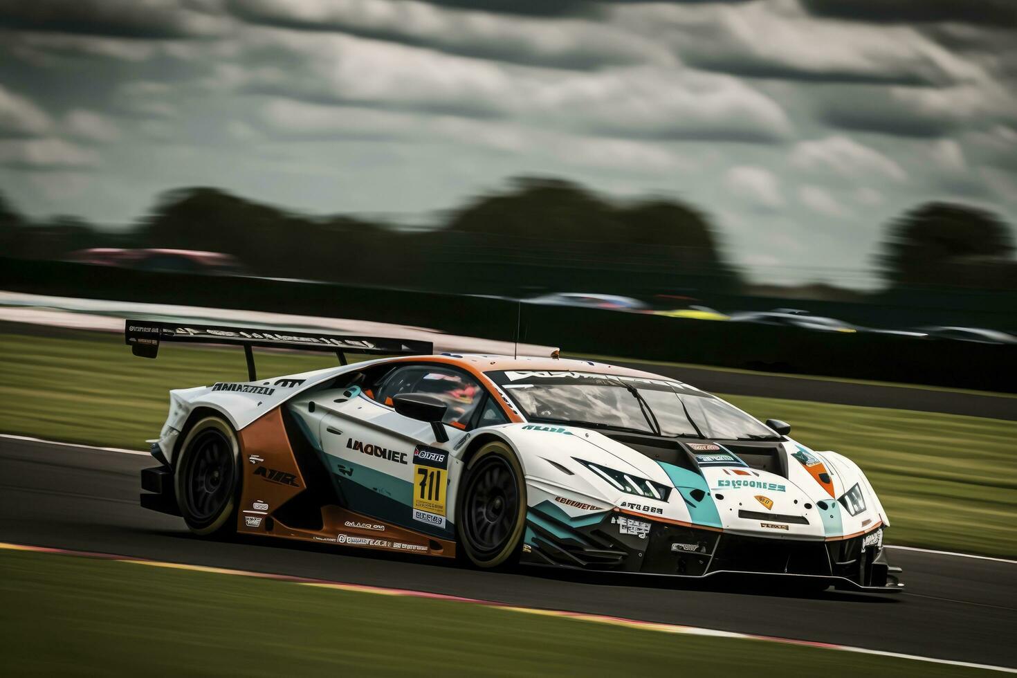 lamborghini conduire voiture titre sport automobile courses groupe de tournée voitures, produire ai photo