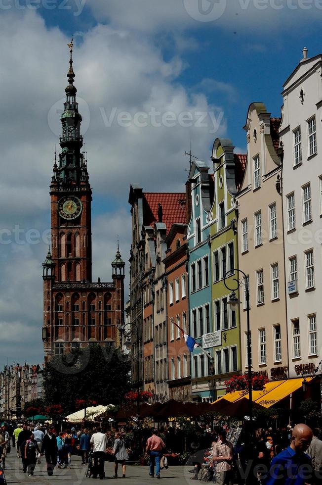 paysage de historique immeuble Maisons de le ville de gdansk dans Pologne photo