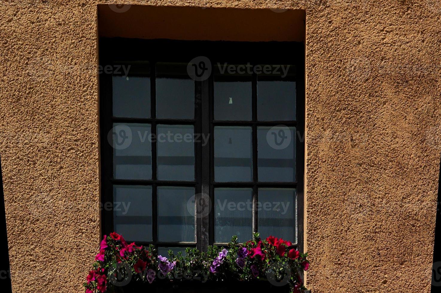intéressant les fenêtres dans vieux historique immeuble Maisons dans le polonais ville de gdansk proche en haut photo