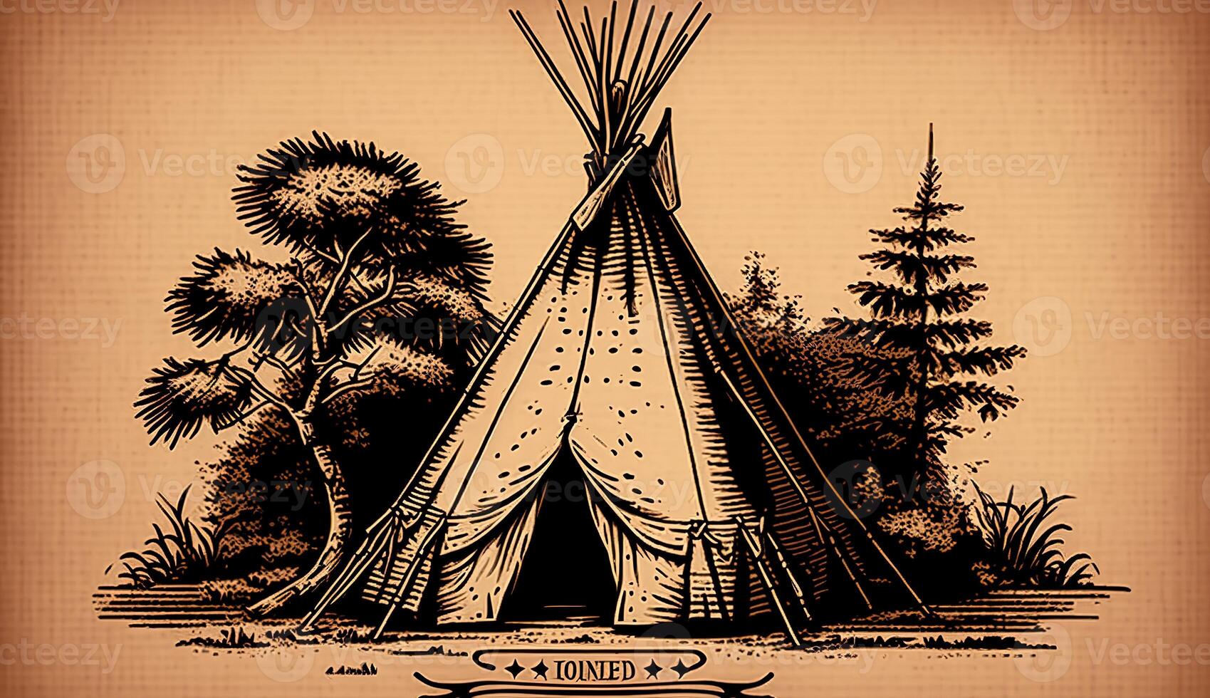 ai généré. ai génératif. originaire de américain tente wigwam maison. pouvez être utilisé pour Accueil décoration. sauvage Ouest. graphique art photo