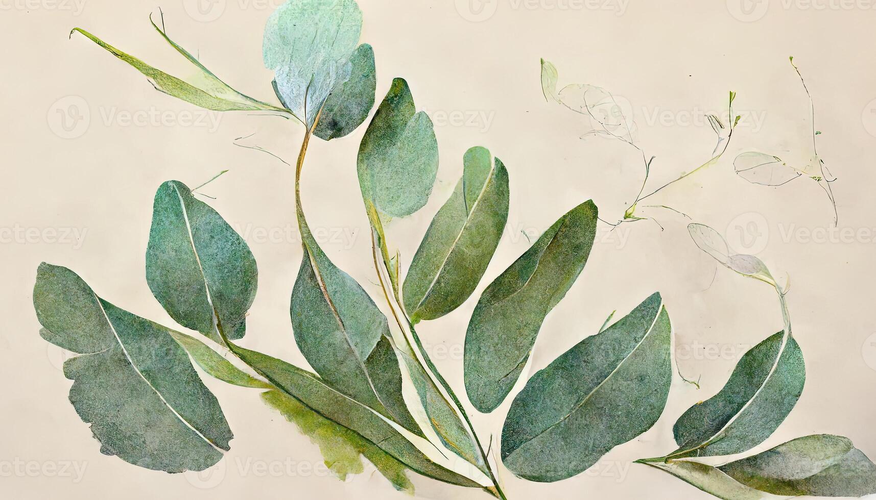 d'or cadres avec eucalyptus feuilles isolé ensemble. génératif ai photo