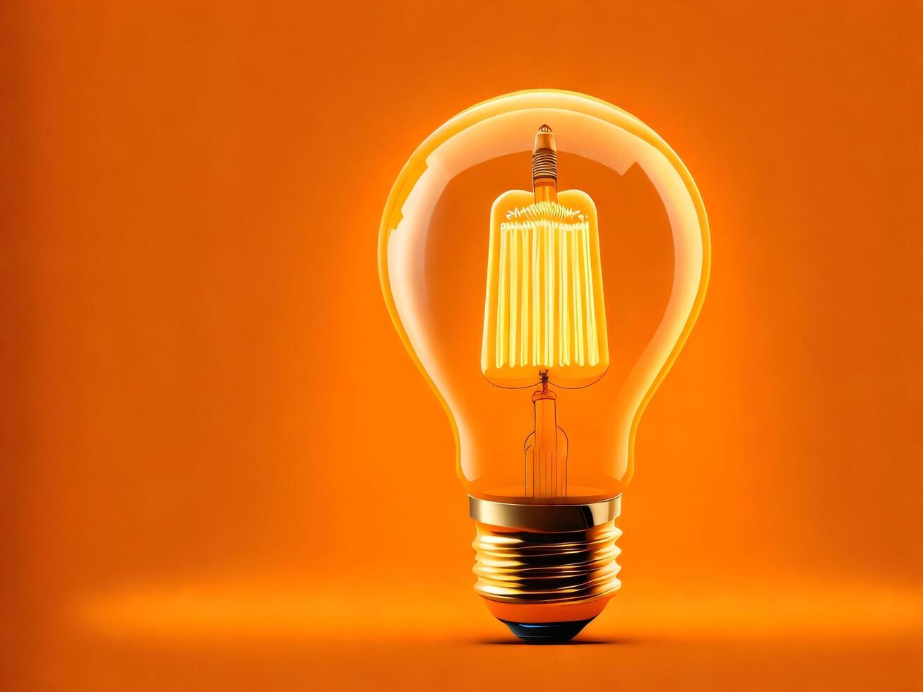 une coloré lumière ampoule. 3d idée ampoule lampe, visualisation de réflexion, brillant idée et Créatif pensée, génératif ai photo