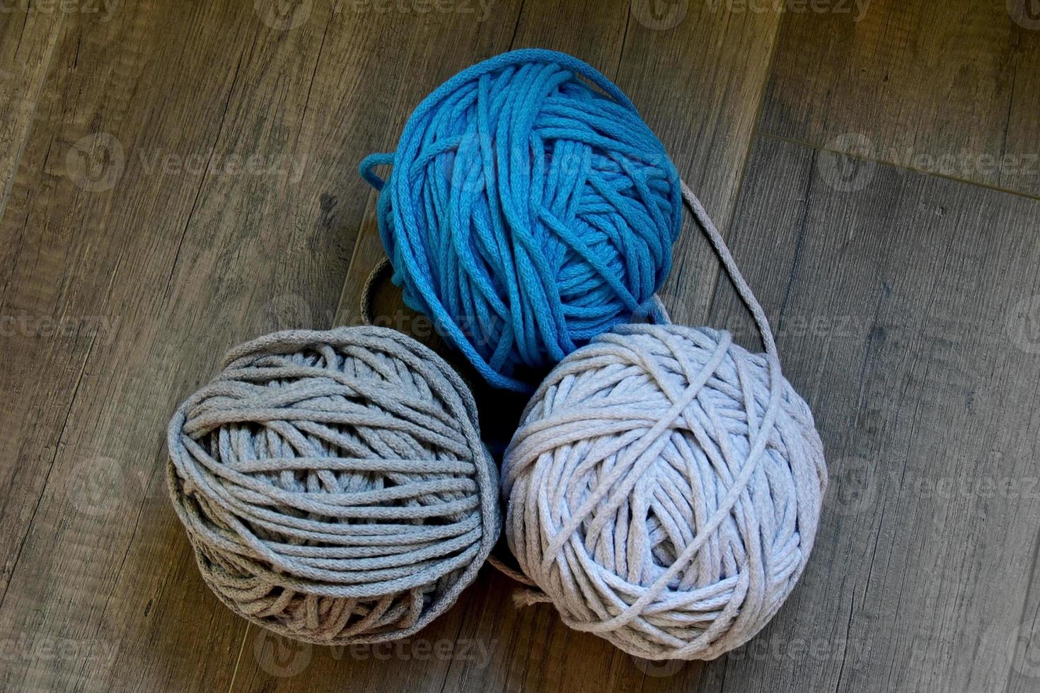 gris Fait main cordon de coton nappes sur crochet crochet photo