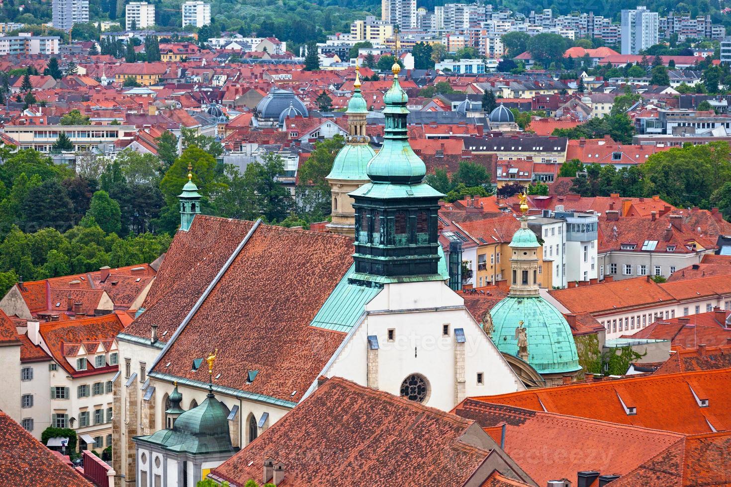 aérien vue de Graz cathédrale photo