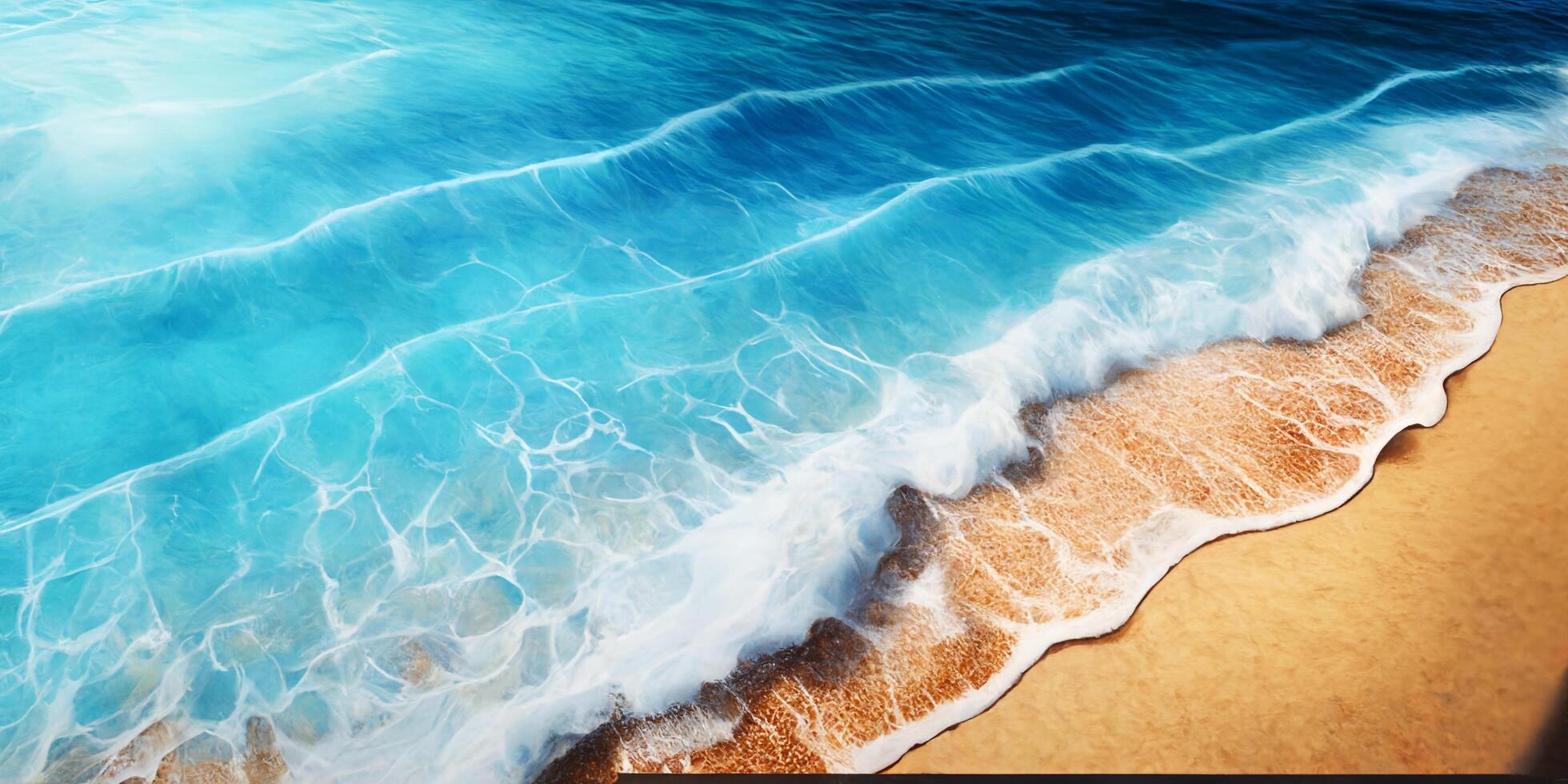 le tropical paysage marin avec mer vague à le plage avec ai généré. photo