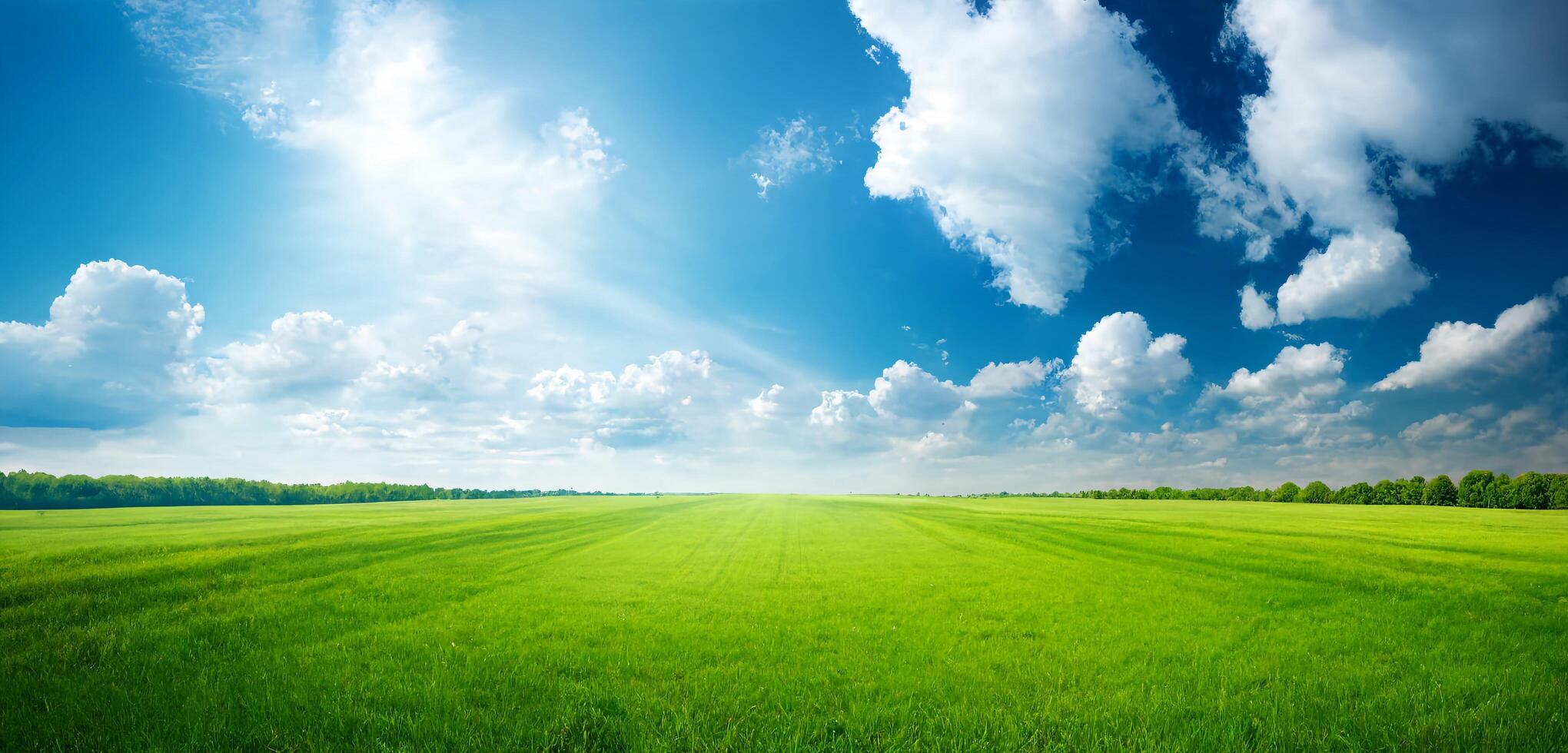 le paysage de Naturel herbe champ avec ai généré. photo