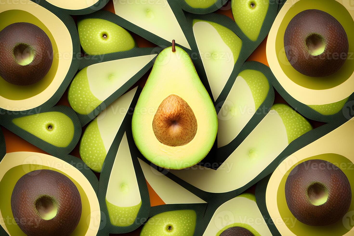 ai généré poire Avocat et herbes Frais arrière-plans modèle photo