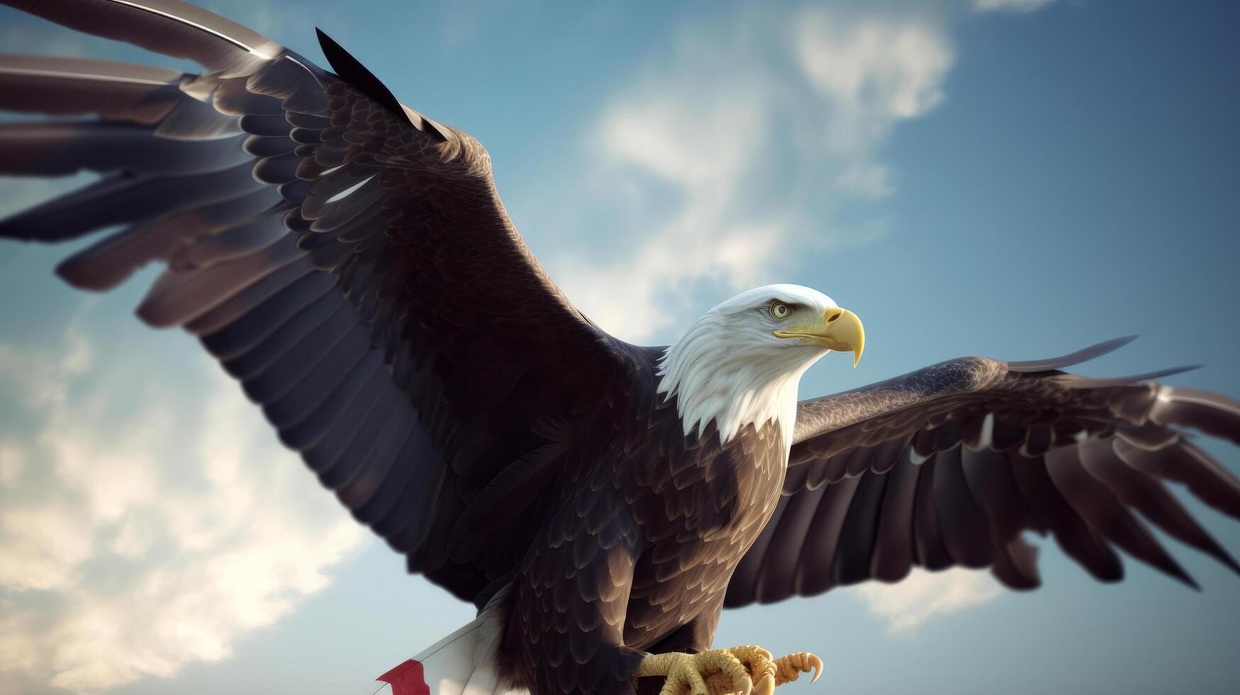 Aigle avec Etats-Unis drapeau. illustration ai génératif photo