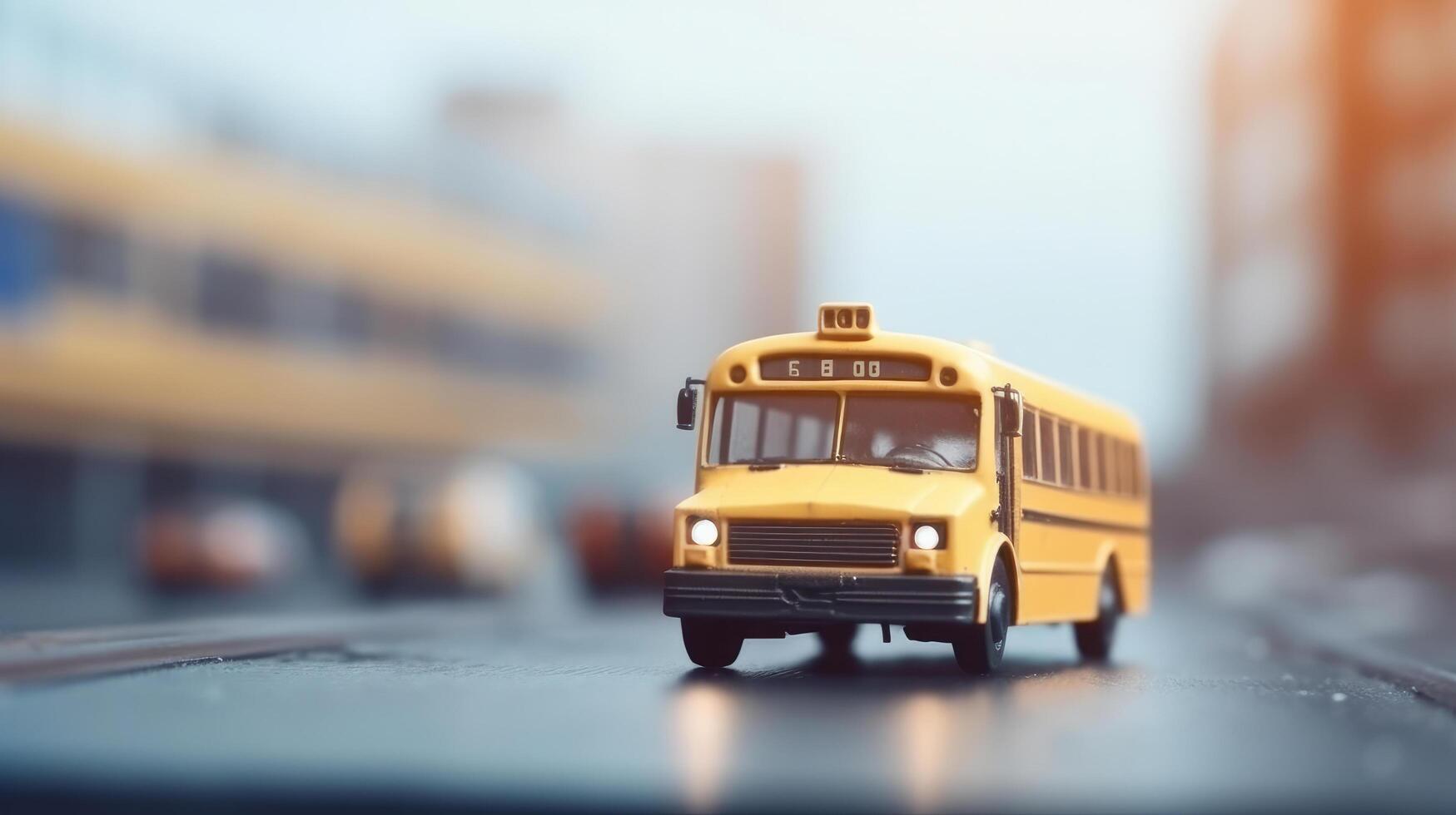 Jaune école autobus. retour à école Contexte. illustration ai génératif photo