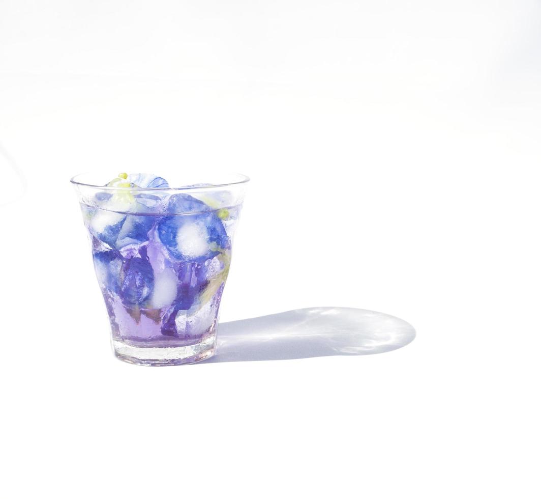 violet thé de papillon fleur isolé sur blanc Contexte photo