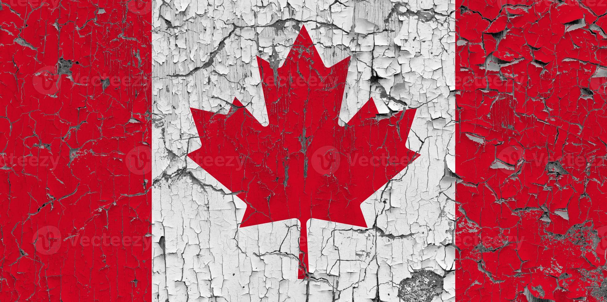 3d drapeau de Canada sur pierre mur photo