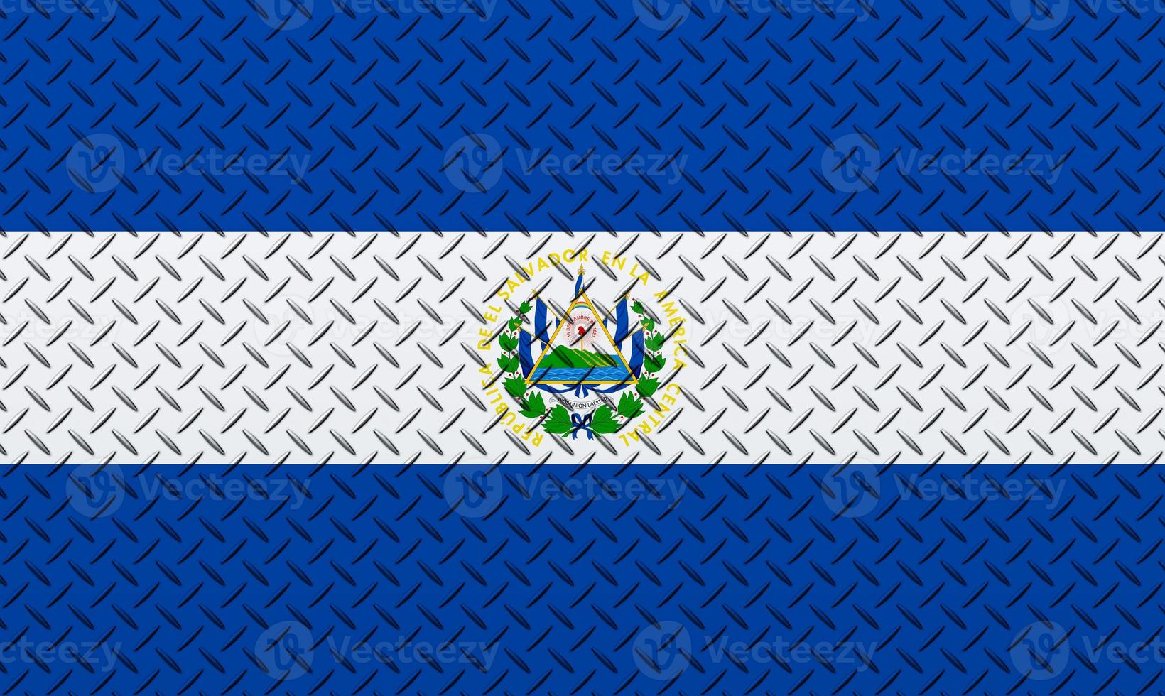 3d drapeau de el Salvador sur une métal photo