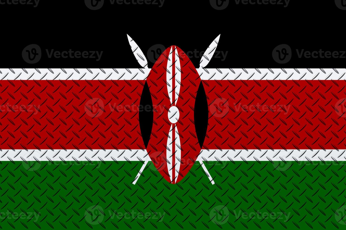 3d drapeau de Kenya sur une métal photo