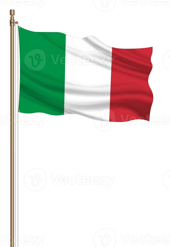 3d drapeau de Italie sur une pilier photo