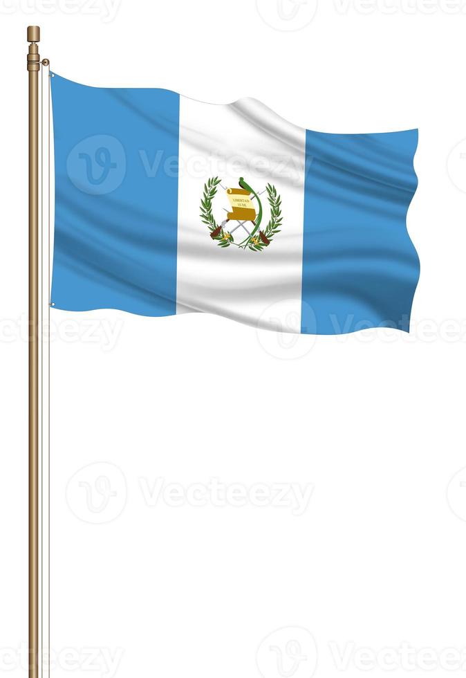 3d drapeau de Guatemala sur une pilier photo