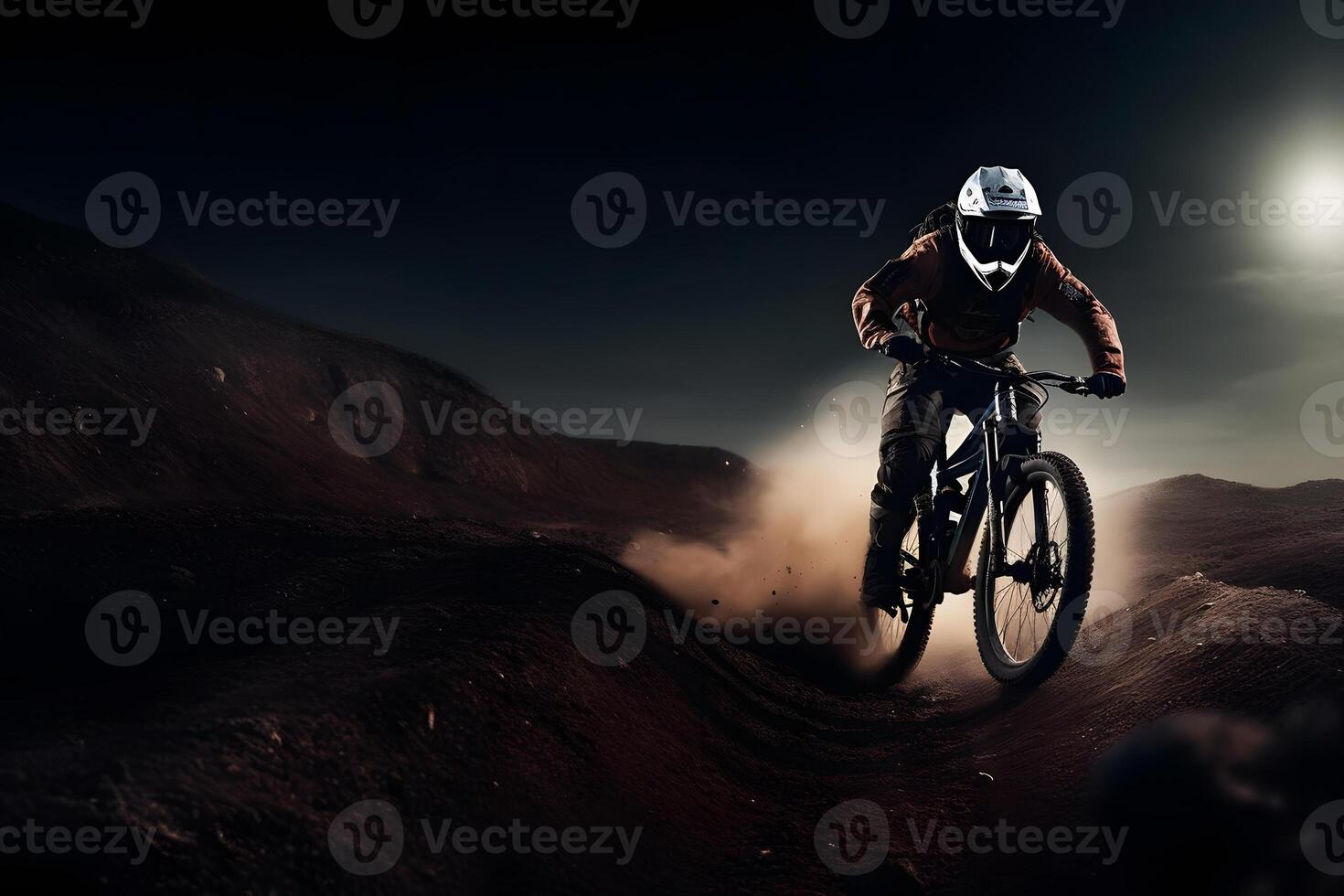 professionnel cycliste formation sur Mars. neural réseau ai généré photo