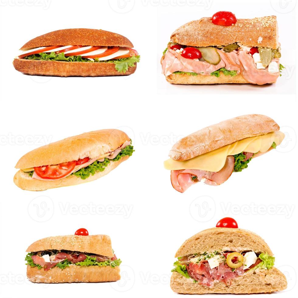 isolé savoureux des sandwichs photo