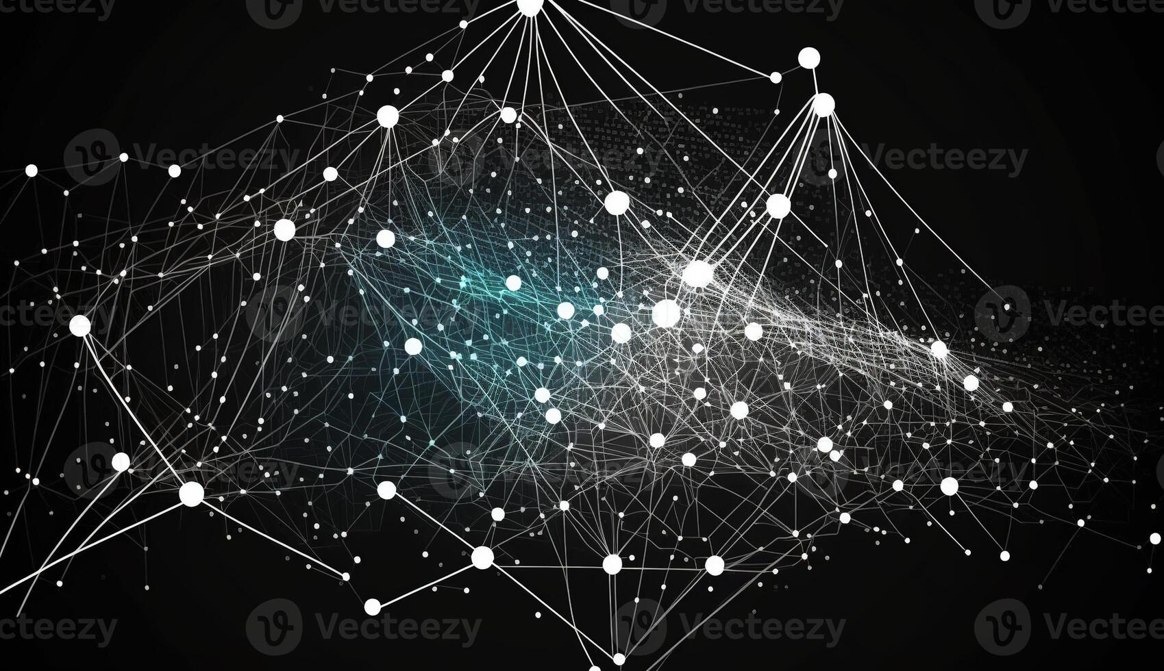 géométrique graphique Contexte molécule et communication. connecté lignes avec points. ai généré. photo